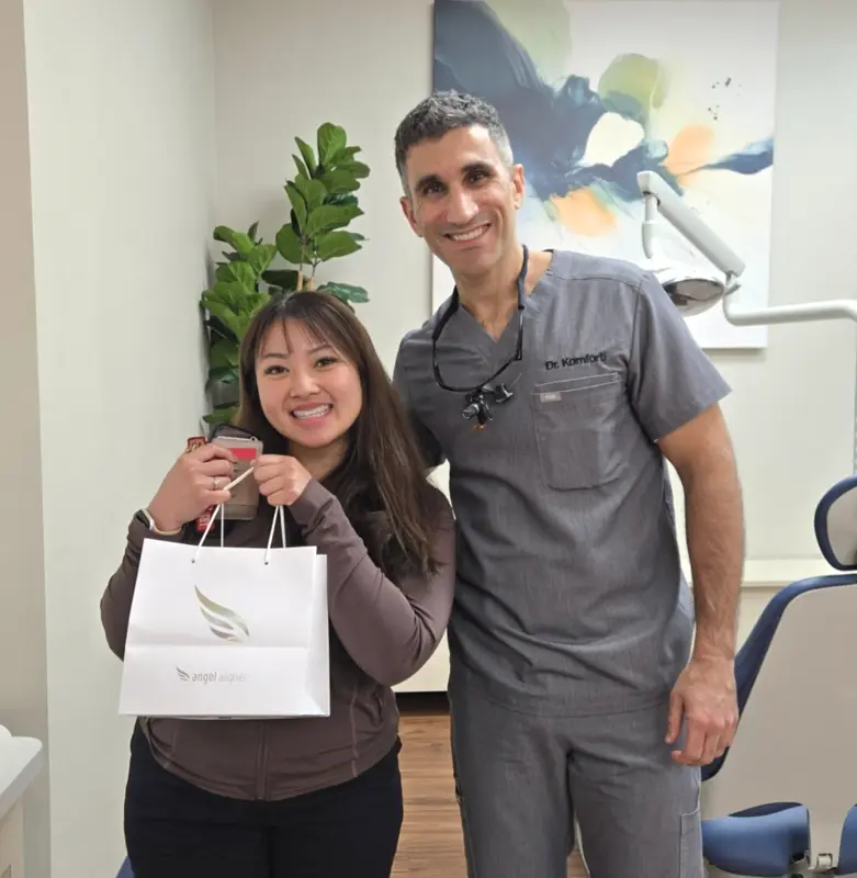 Dr. Komforti with clear aligner patient